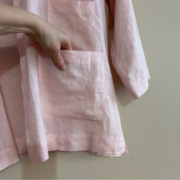 Linen Pastel Pink Lightweight Breathable Blazer Plus Size 4X - Picture 4 of 10